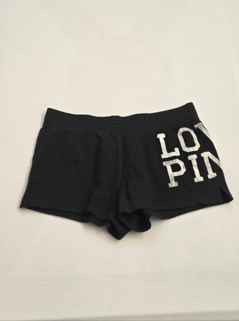 PINK Victoria's Secret Black Graphic Athletic Shorts